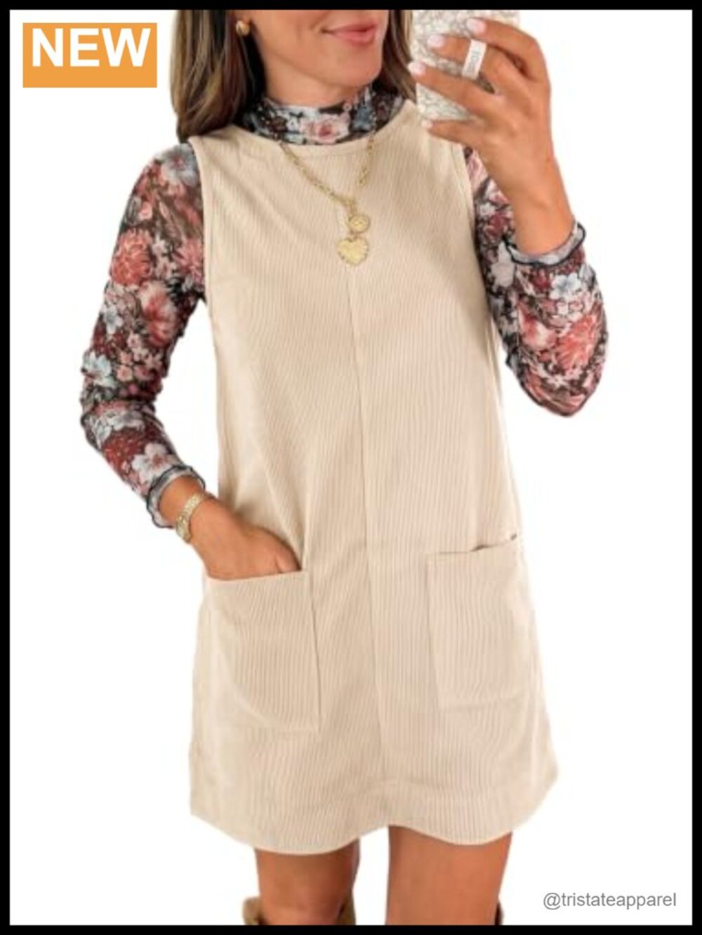 EVALESS Corduroy Overall Dress Sleeveless Pinafore Pockets A-Line Mini